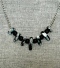 BLACK ONYX & SNOWFLAKE JASPER NECKLACE