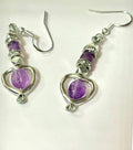 AMETHYST HEART FRAME EARRINGS  LIMITED EDITION