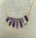NATURAL AMETHYST, SLAB/BEAD NECKLACE