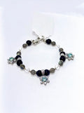 LABRADORITE , SANDSTONE , CLEAR QUARTZ & MOISONITE BRACELET SIZE 7.5”