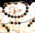 NATURAL TIGER’S EYE & BLACK, ONYX, JEWELRY SET