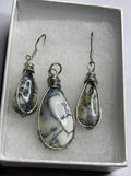 DENDRITIC AGATE HAND WIRE WRAPPED PENDANT & EARRINGS SET