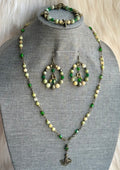AZURITE, PYRITE, JADE, AGATE & GLASS JEWELRY SET