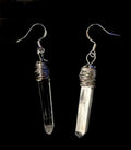 NATURAL QUARTZ, CRYSTAL POINT EARRINGS