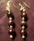 NATURAL RED GARNET BEAD EARRINGS  LIMITED EDITION